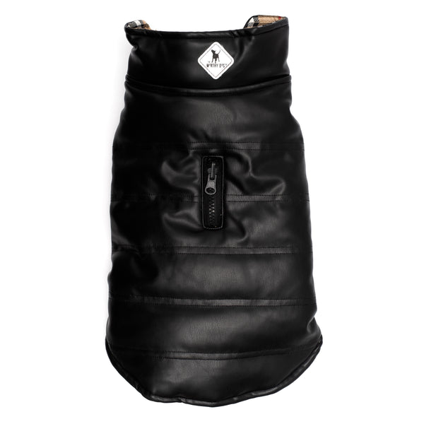 Reversible Faux Leather Dog Jacket