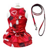 Abstract Hearts Dog Harness Set – Vest or Dress Style with Matching Leash