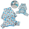 Heart Print Fleece Dog Pajamas – Warm Turtleneck Bodysuit