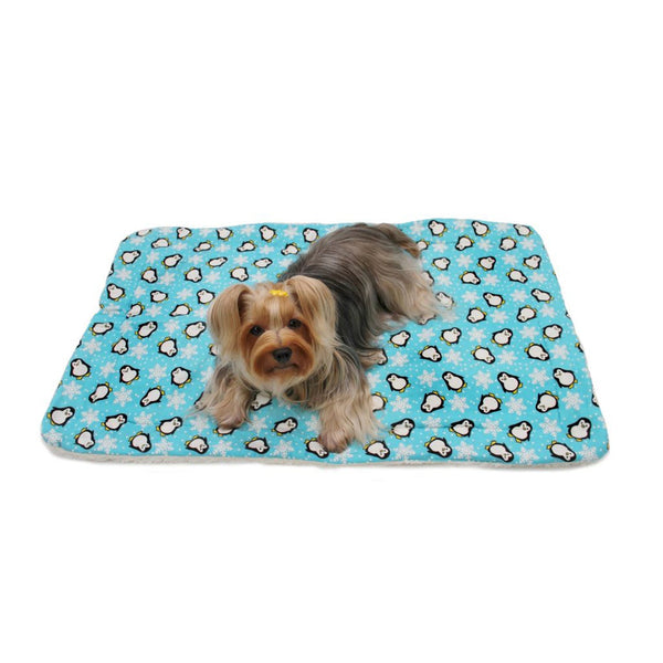 Penguins & Snowflakes Flannel Ultra-Plush Pet Blanket