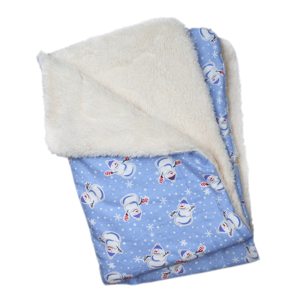 Snowman & Snowflakes Flannel Ultra-Plush Pet Blanket