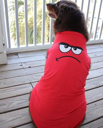 Angry Face Dog Shirt - Flame Scarlet Red