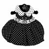 Dog Harness Dress & Leash Set – Classic Black & White Polka Dot