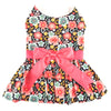 Dog Harness Dress & Leash Set – Blue & Peach Floral