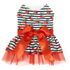 Dog Harness Dress & Leash Set – Cherry Stripe