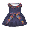 Dog Harness Dress & Leash Set – Navy Plaid Ruffle