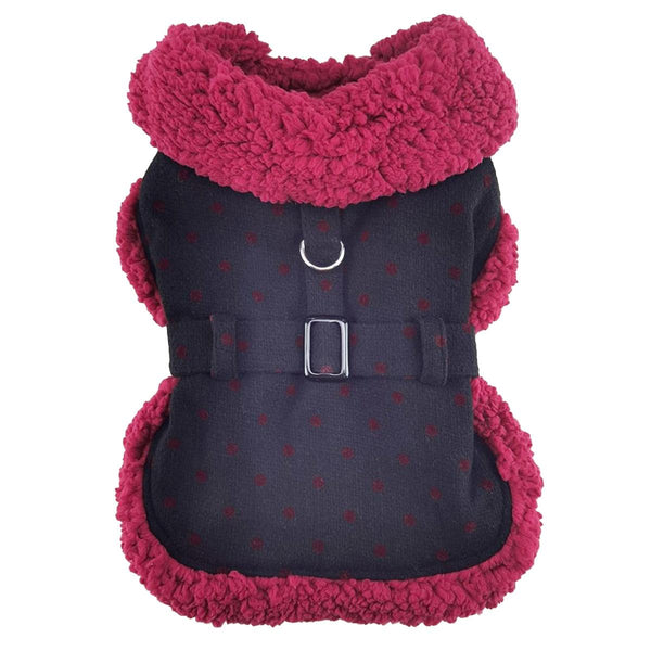 Sherpa-Lined Dog Harness Coat & Leash Set – Multiple Colors