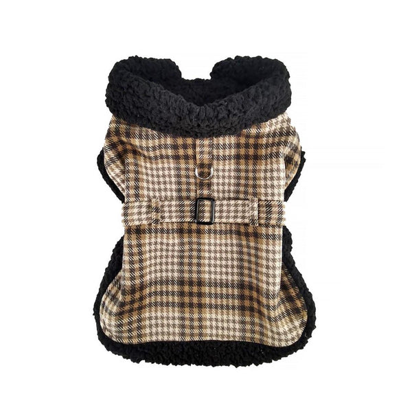 Sherpa-Lined Dog Harness Coat & Leash Set – Multiple Colors