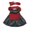 Wool Dog Harness Coat & Leash Set – Burgundy Fur-Trimmed