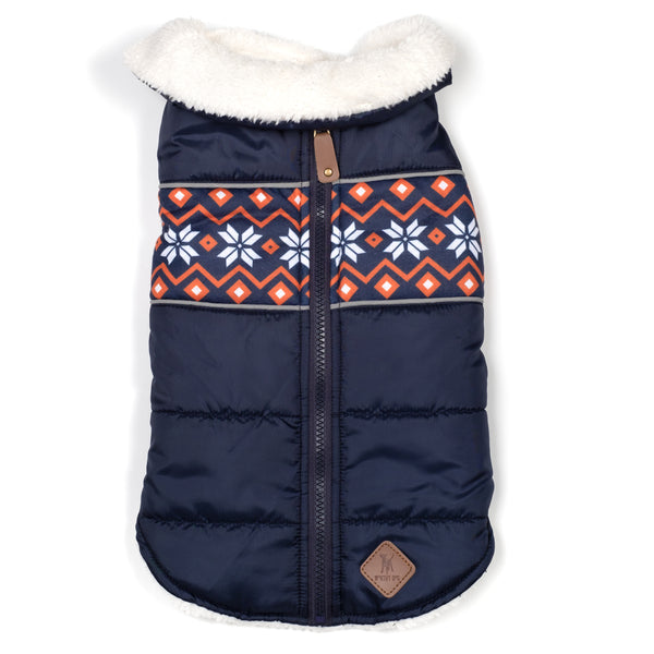 Aspen Puffer Dog Jacket – Water‑Resistant & Sherpa Lined