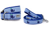 Gingham Whales Walk Set – Collar & Leash