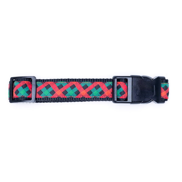 Holiday Check Walk Set – Collar & Leash