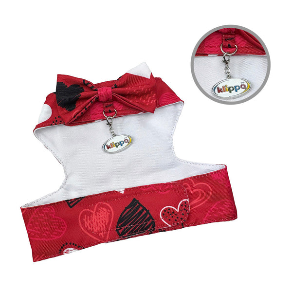 Abstract Hearts Dog Harness Set – Vest or Dress Style with Matching Leash