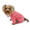 Blush Heart Fleece Dog Pajamas – Warm Turtleneck Bodysuit