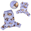 Monkey Print Sleeveless Dog Pajamas – Soft Fleece Bodysuit