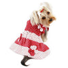 Red & White Polka Dot Dog Sundress with Flower Accents