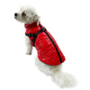 Water-Resistant Dog Puffer Vest with Built-In Harness – Red
