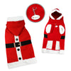 Santa Hooded Dog Sweater with Soft Fur Trim