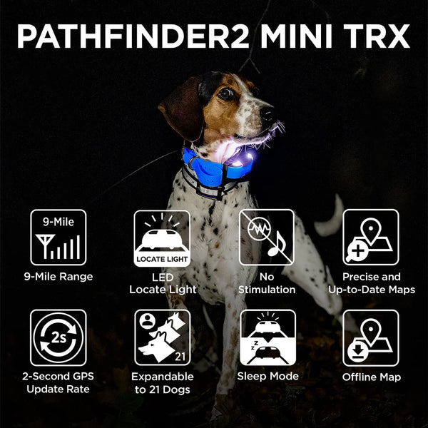 Dogtra PATHFINDER2 MINI TRX GPS Tracking Collar Receiver | 4-Mile Range | Tracking Only