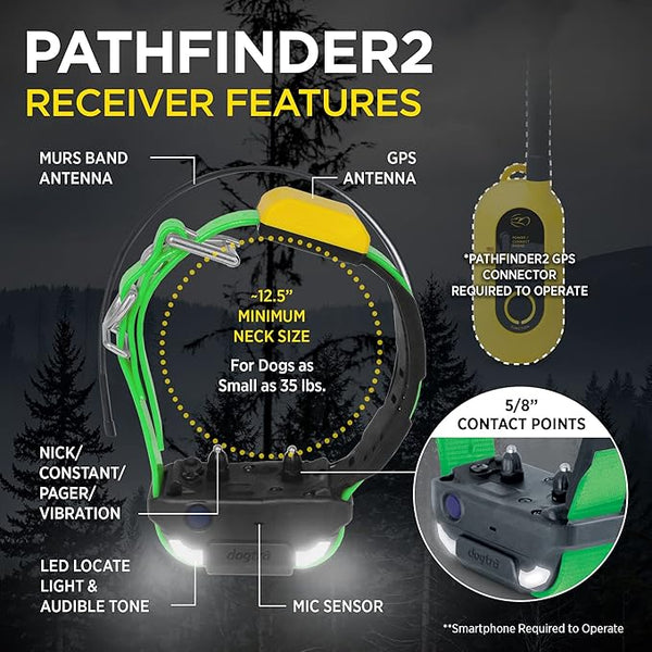 Dogtra PATHFINDER2 Additional GPS E-Collar Receiver | For Multi-Dog Tracking & Training - Green