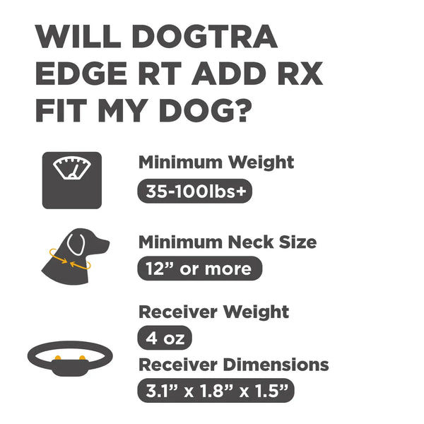 Dogtra EDGE RT Additional E-Collar Receiver | For Multi-Dog Training - Orange