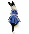 Dog Harness Dress & Leash Set – Blue Gingham Classic