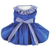Dog Harness Dress & Leash Set – Blue Gingham Classic