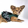 Dog Harness Dress & Leash Set – Green & Black Satin