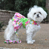 Dog Harness Dress & Leash Set – Pink Hawaiian Floral