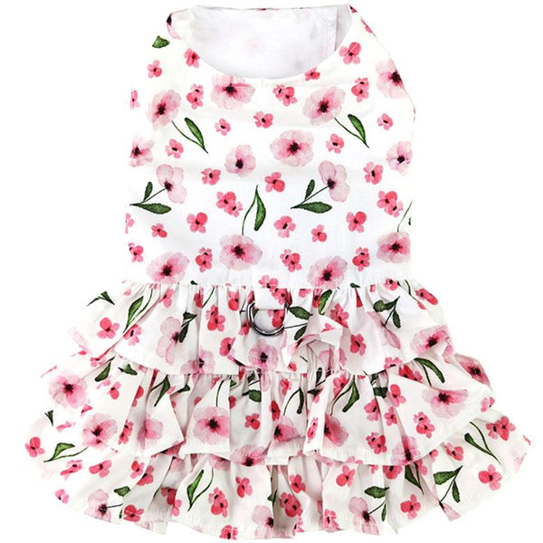 Dog Harness Dress & Leash Set – Spring Wildflower Floral