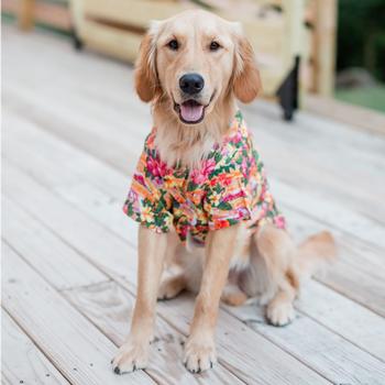 Hawaiian Camp Shirt - Sunset Hibiscus