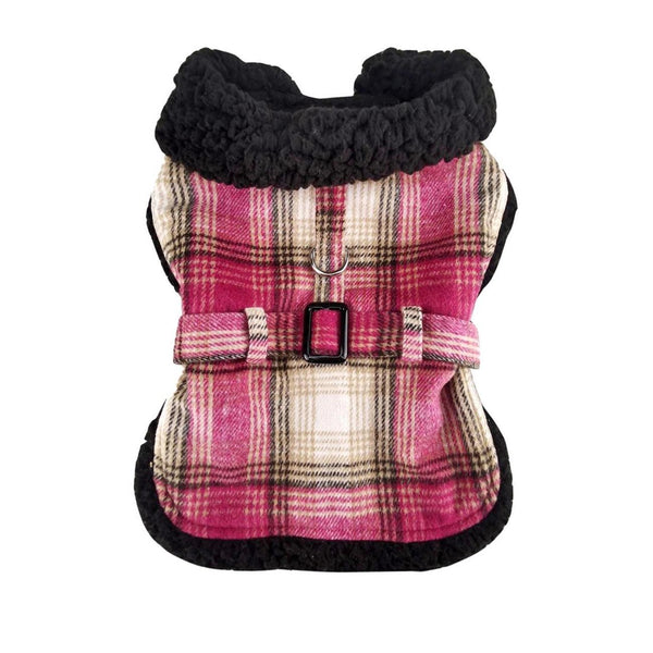 Sherpa-Lined Dog Harness Coat & Leash Set – Multiple Colors